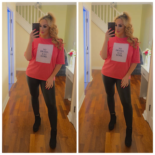 No Drama Just Work Top - Hot Pink
