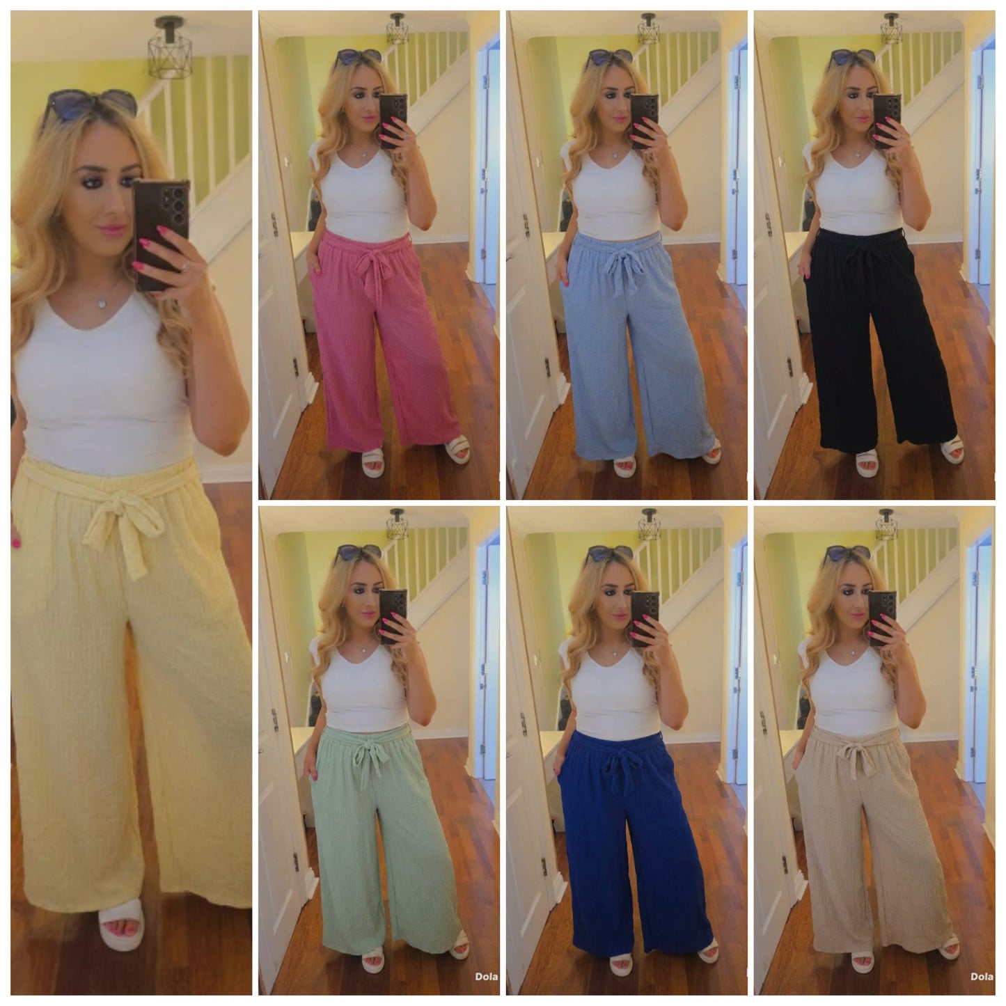 Wide Leg Cheesecloth Trousers - 7 Colours