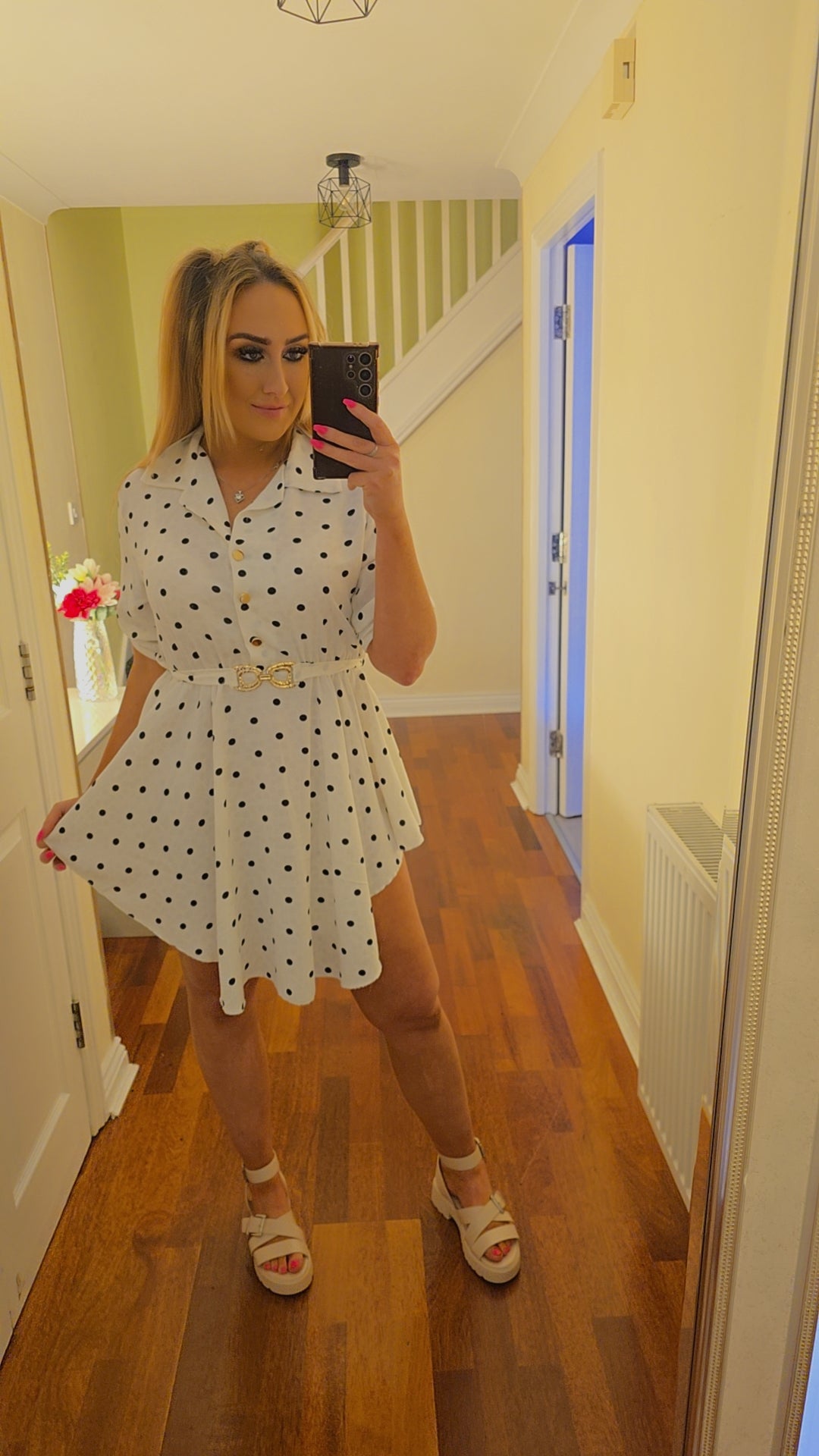 Jasmin Polka Dot Dress - White