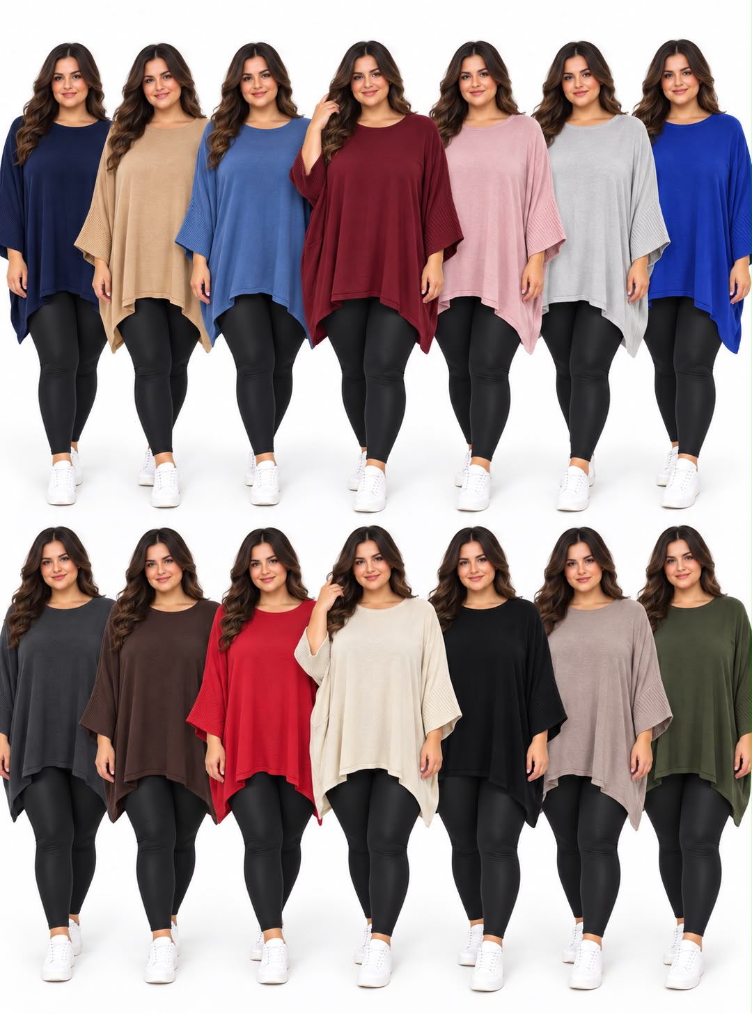 Round neck Waterfall jumpers - 14 Colours