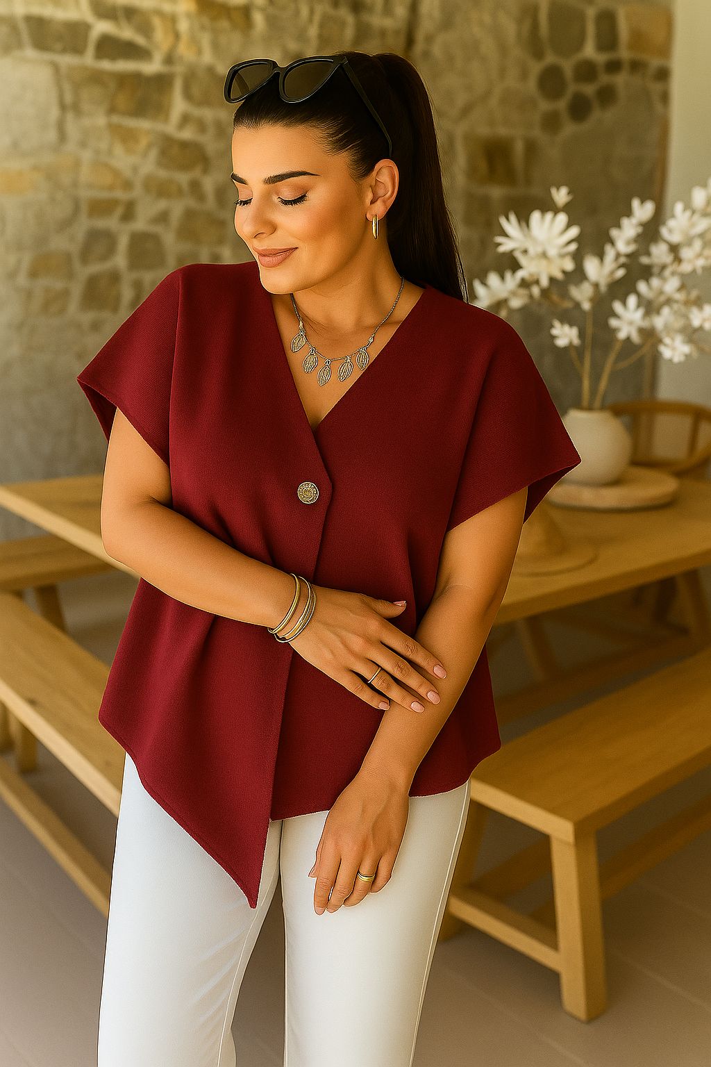 Button Wrap top - 8 Colours
