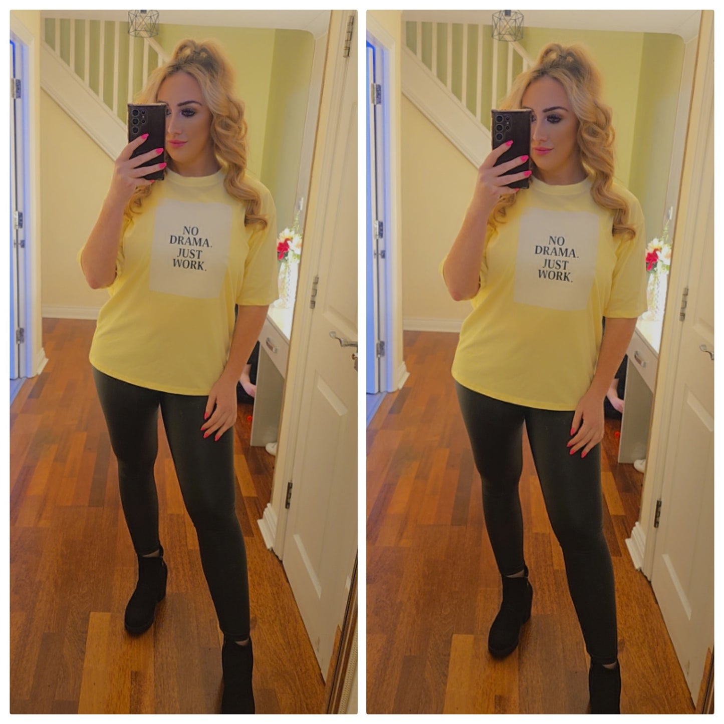 No Drama Just Work Top - Yellow