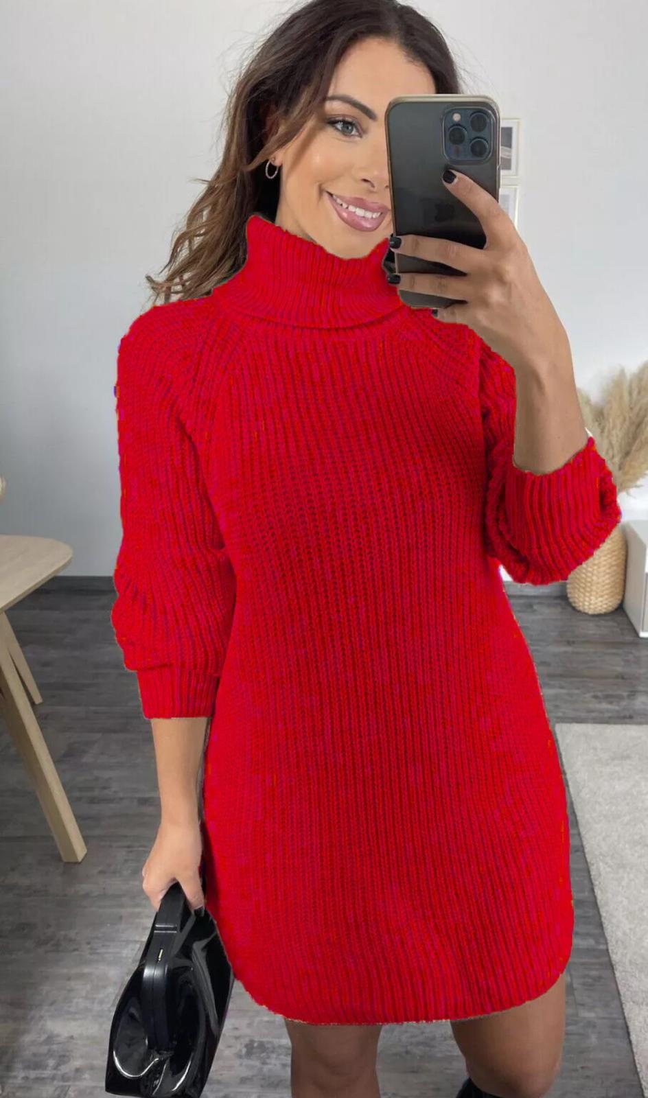 Roll Neck oversized jumper dress - 14 Colours