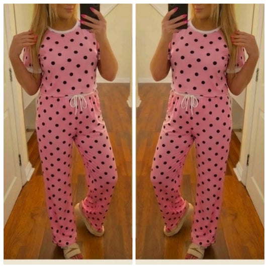 Polka Dot Coord Set - Baby Pink