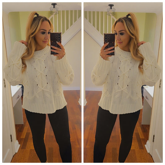 Madison Knitted Jumper - Cream