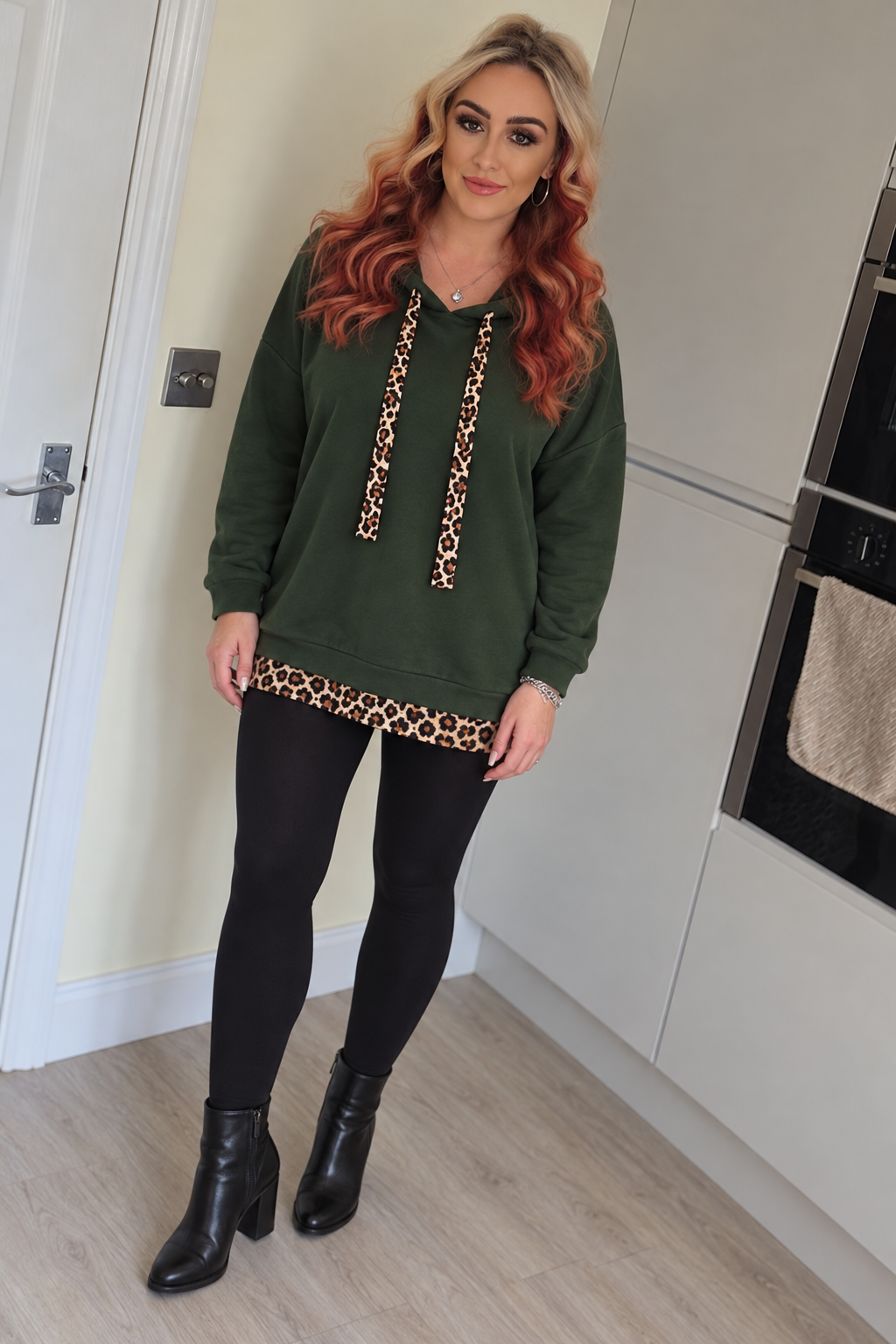 Leopard Trim Hoodies - 8 Colours