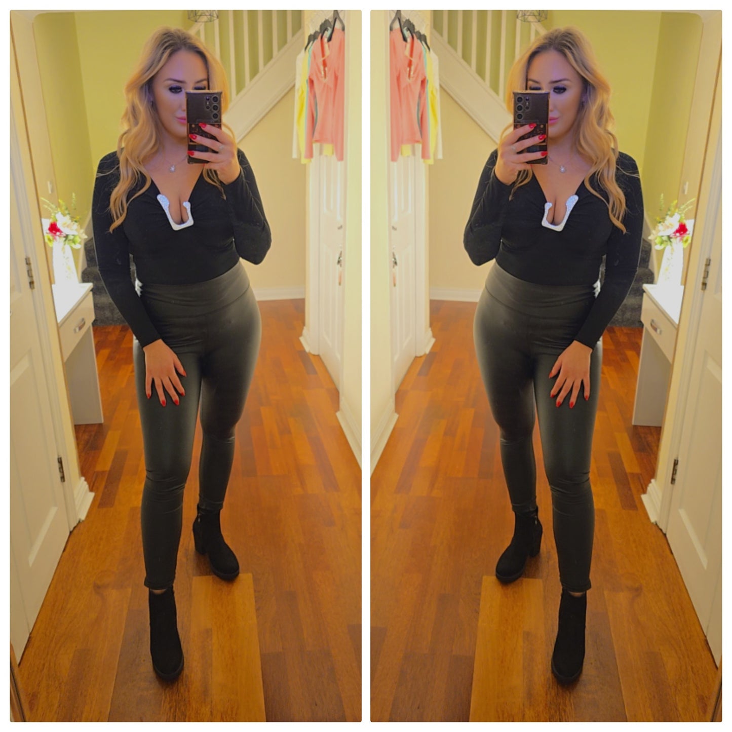 Crystal Diamante top - Black