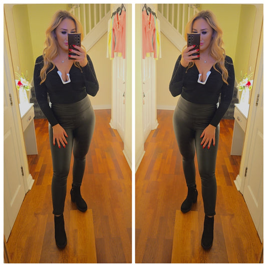 Crystal Diamante top - Black