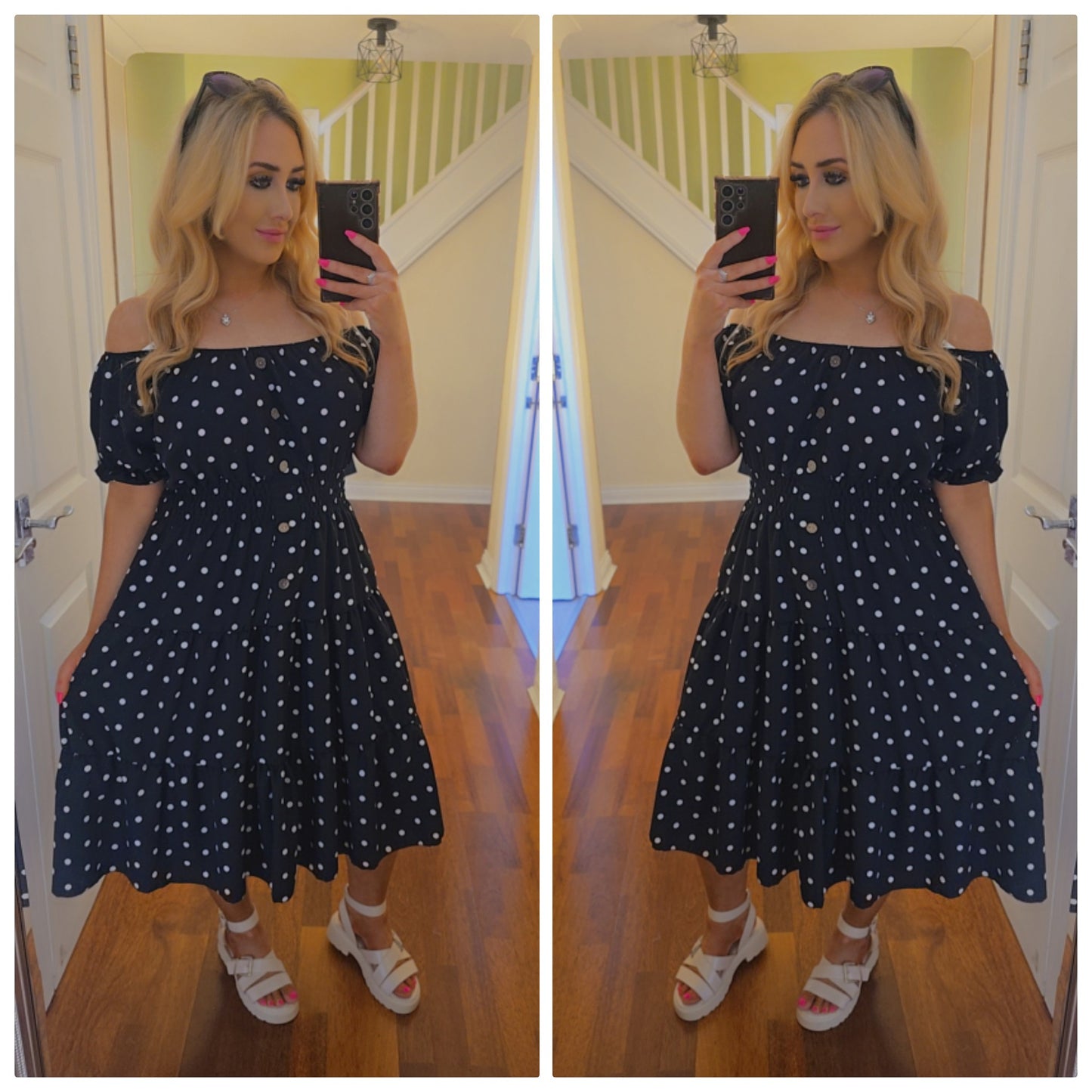 Polka Dot Summer dress - Black