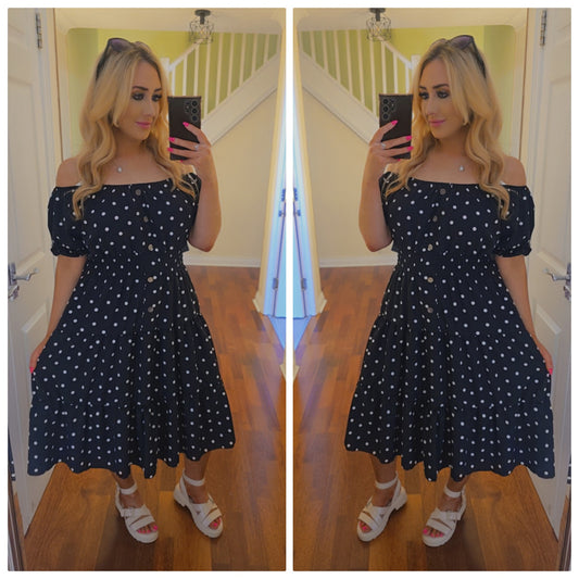Polka Dot Summer dress - Black
