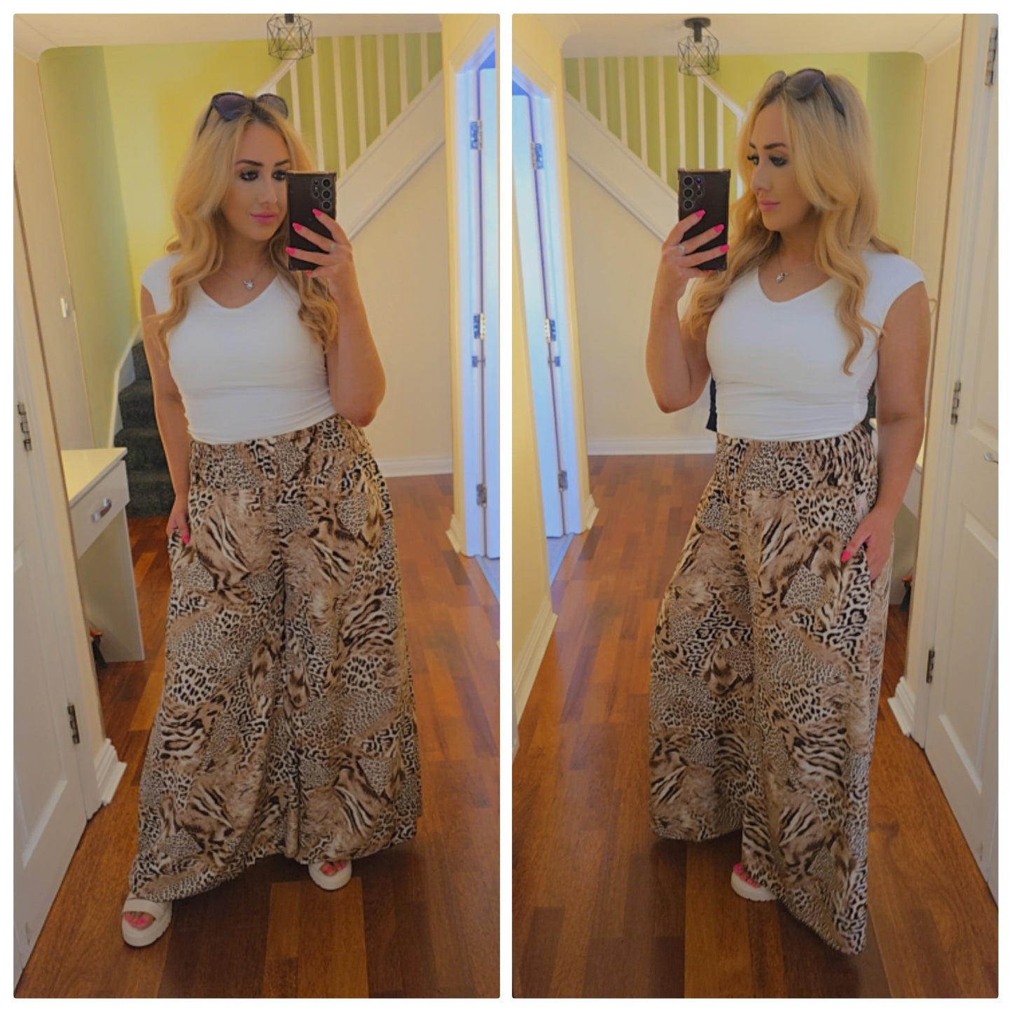 Wide leg trousers - Tiger Print