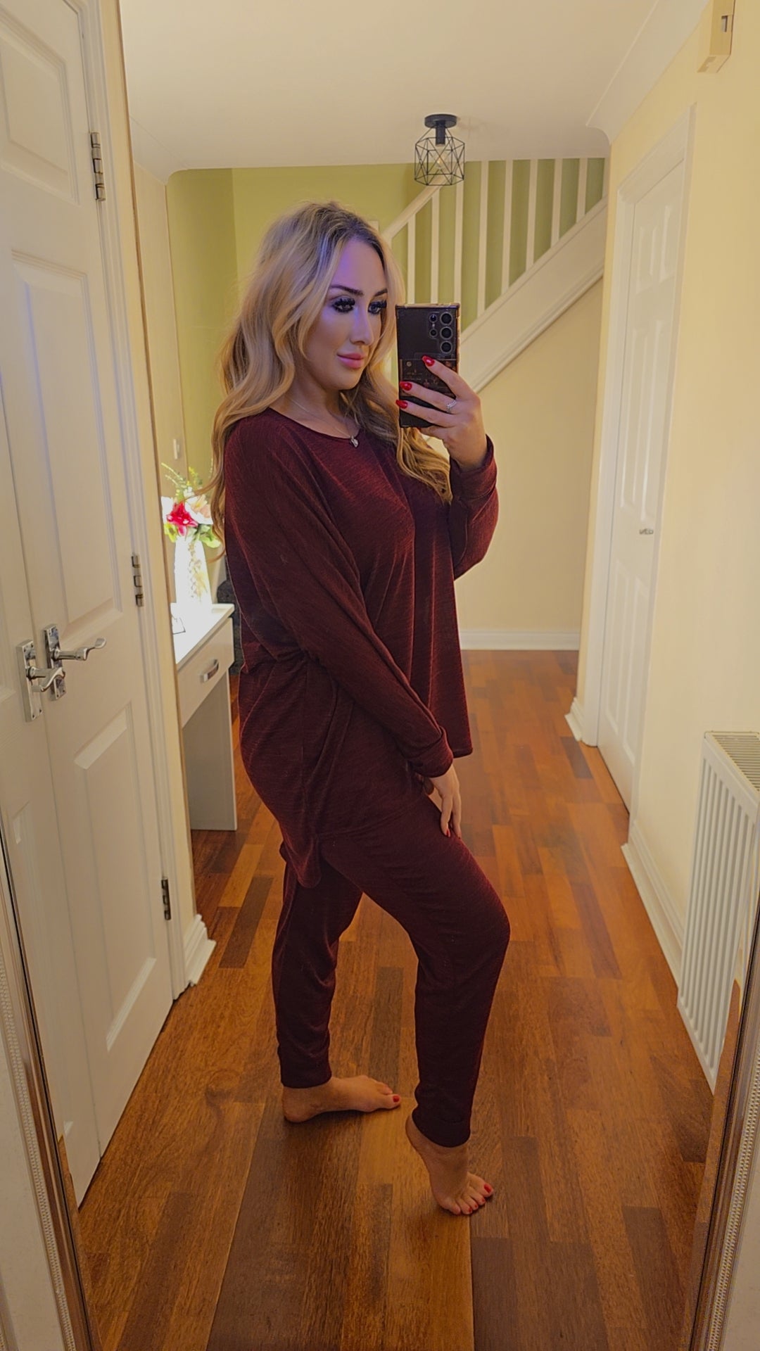 Keira High low lounge set - Wine