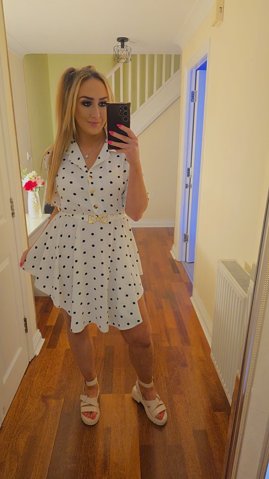 Jasmin Polka Dot Dress - White