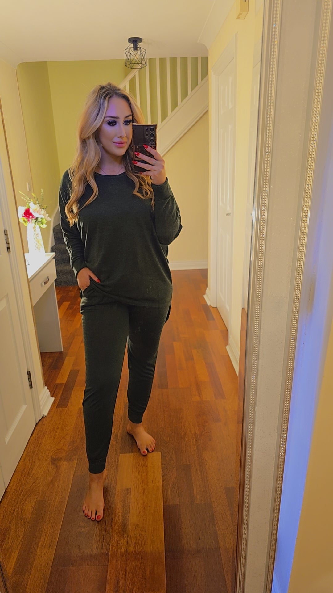 Keira High low lounge set - Khaki