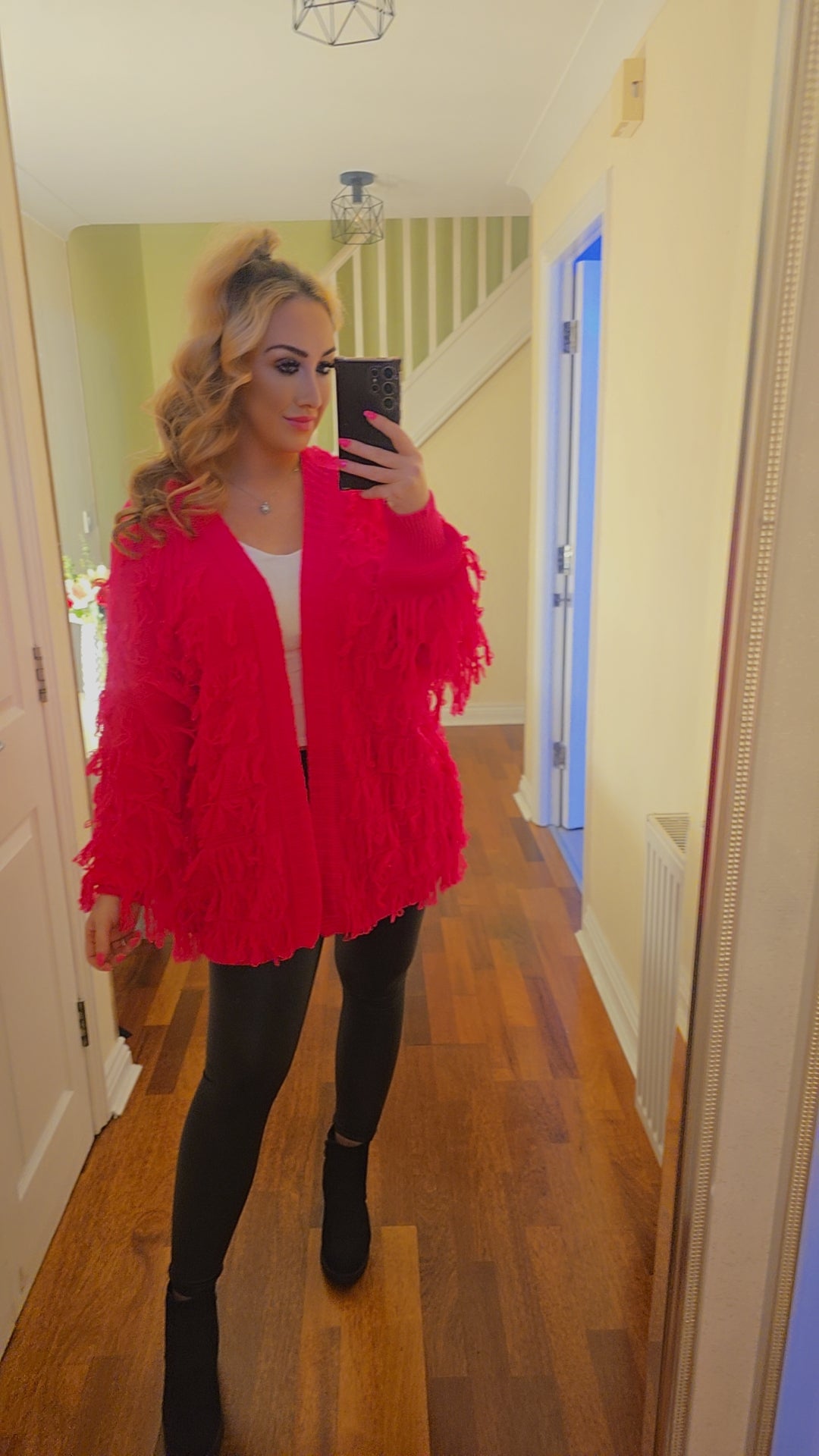Nina Tassel Cardigan - Hot Pink