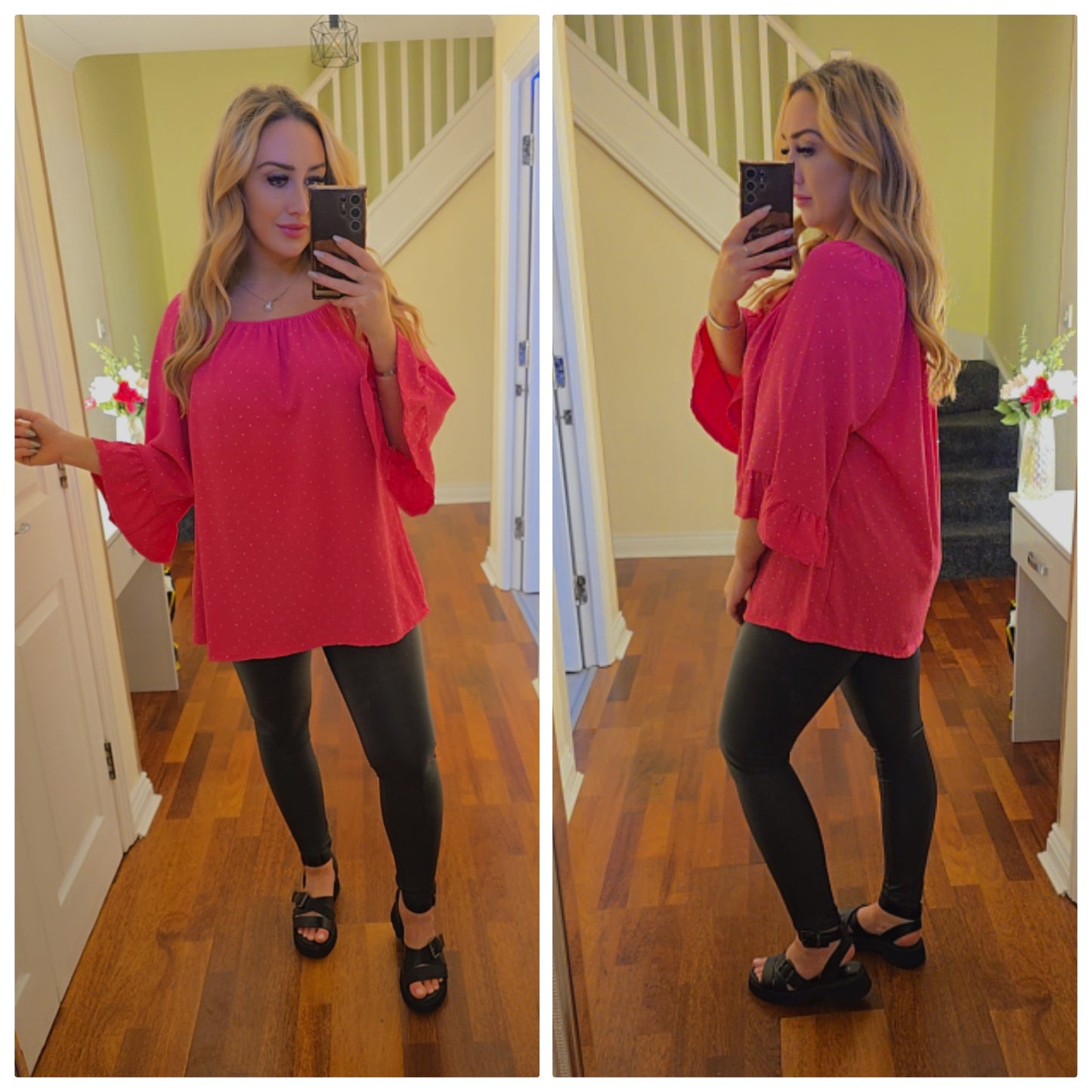 Gracie Sparkly top - Hot pink