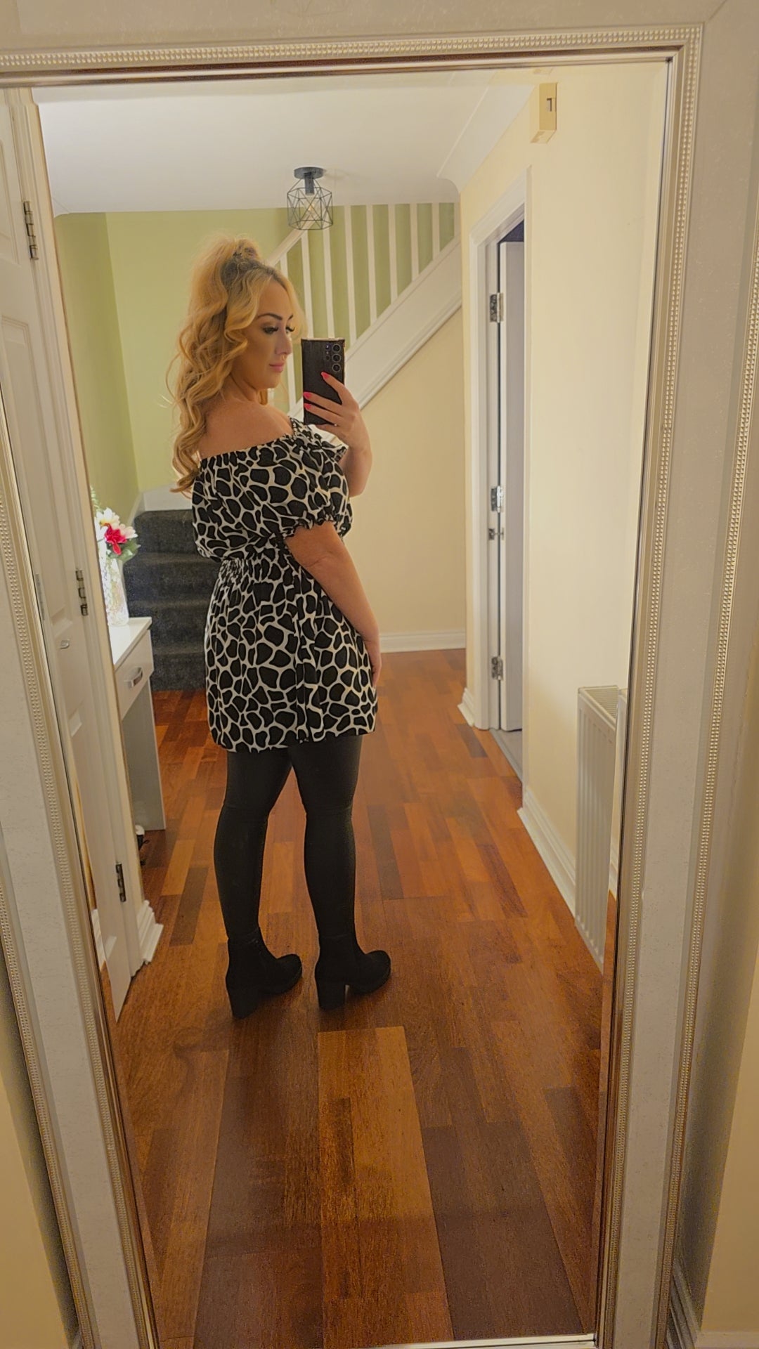 Gracie Top/Dress - Animal print black/white