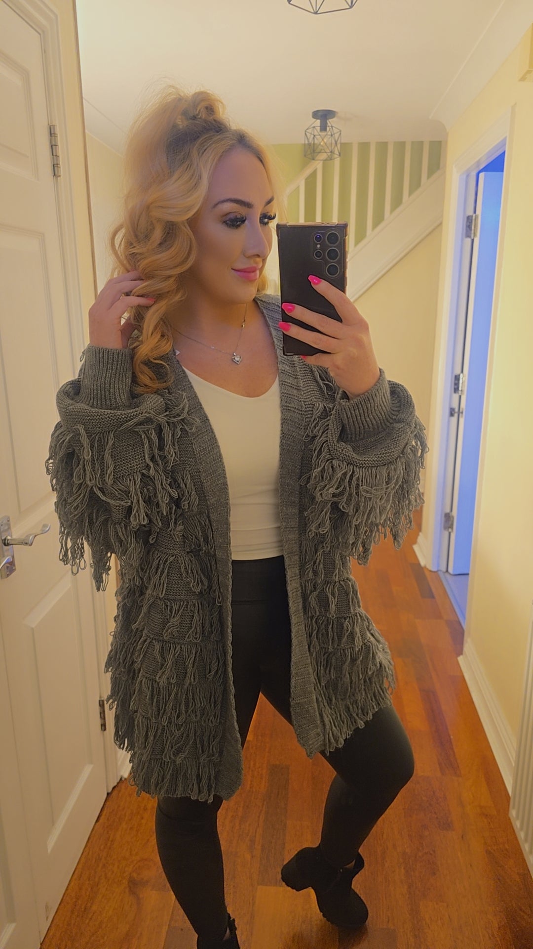 Nina Tassel Cardigan - Charcoal