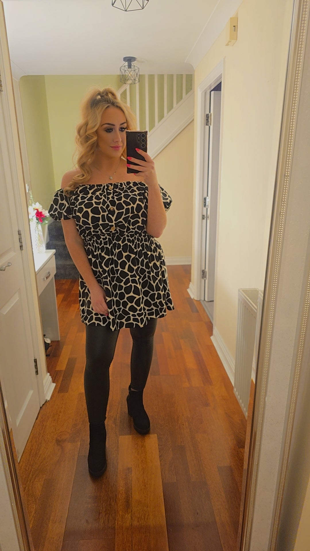 Gracie Top/Dress - Animal print black/white