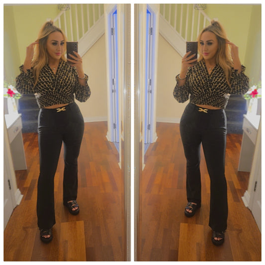 Katrina flared buckle trousers