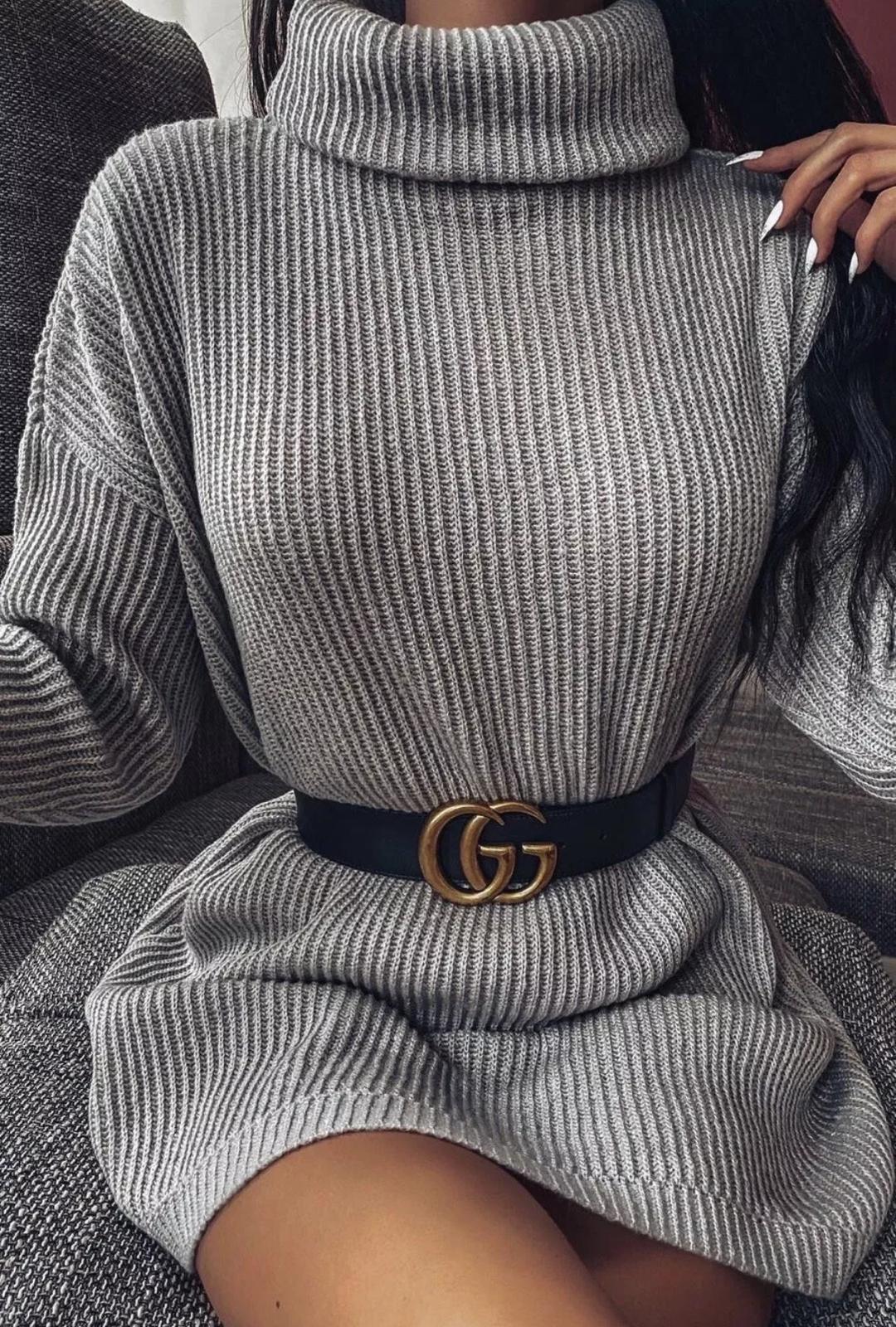Roll Neck oversized jumper dress - 14 Colours