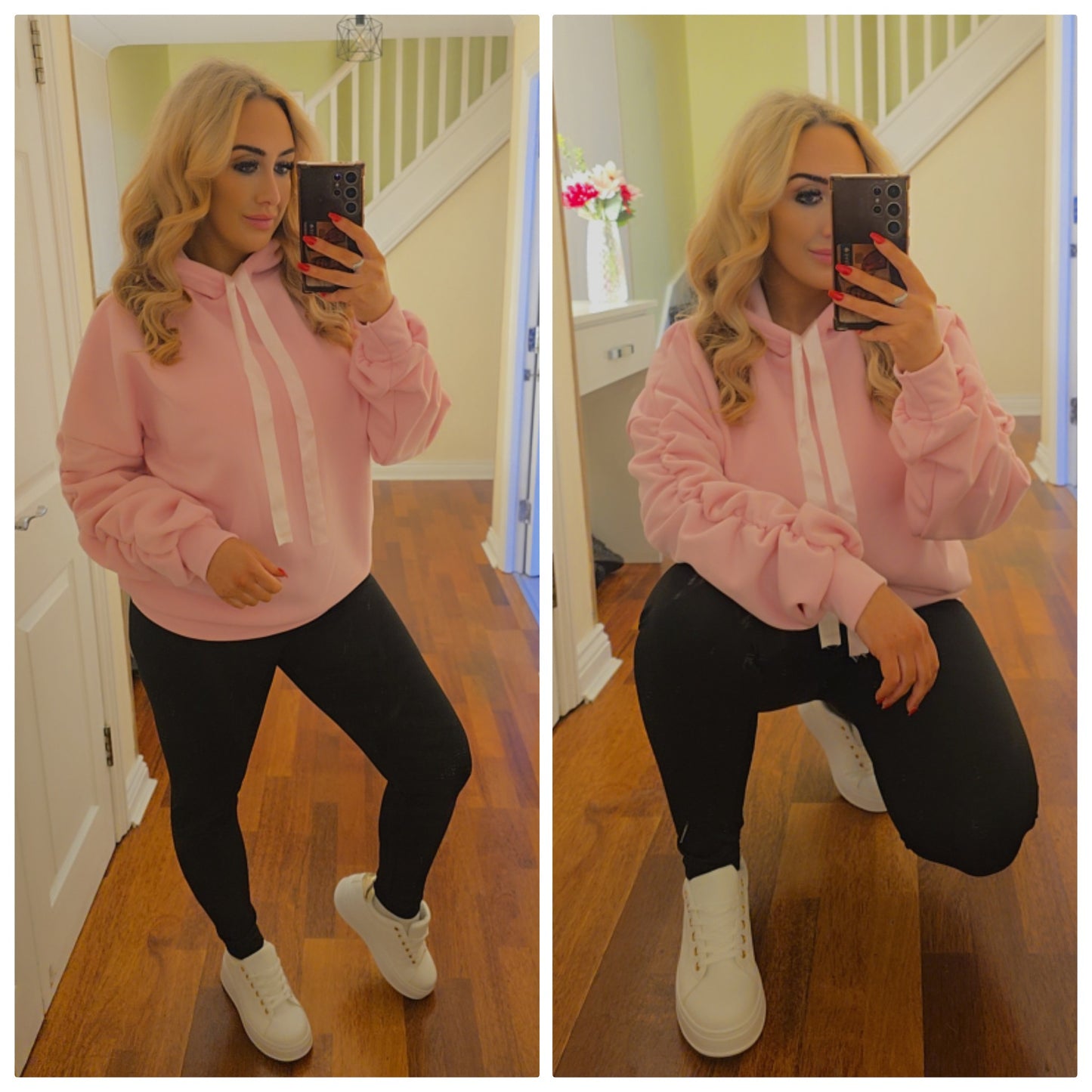 Sabrina Ribbon hoody - Baby pink