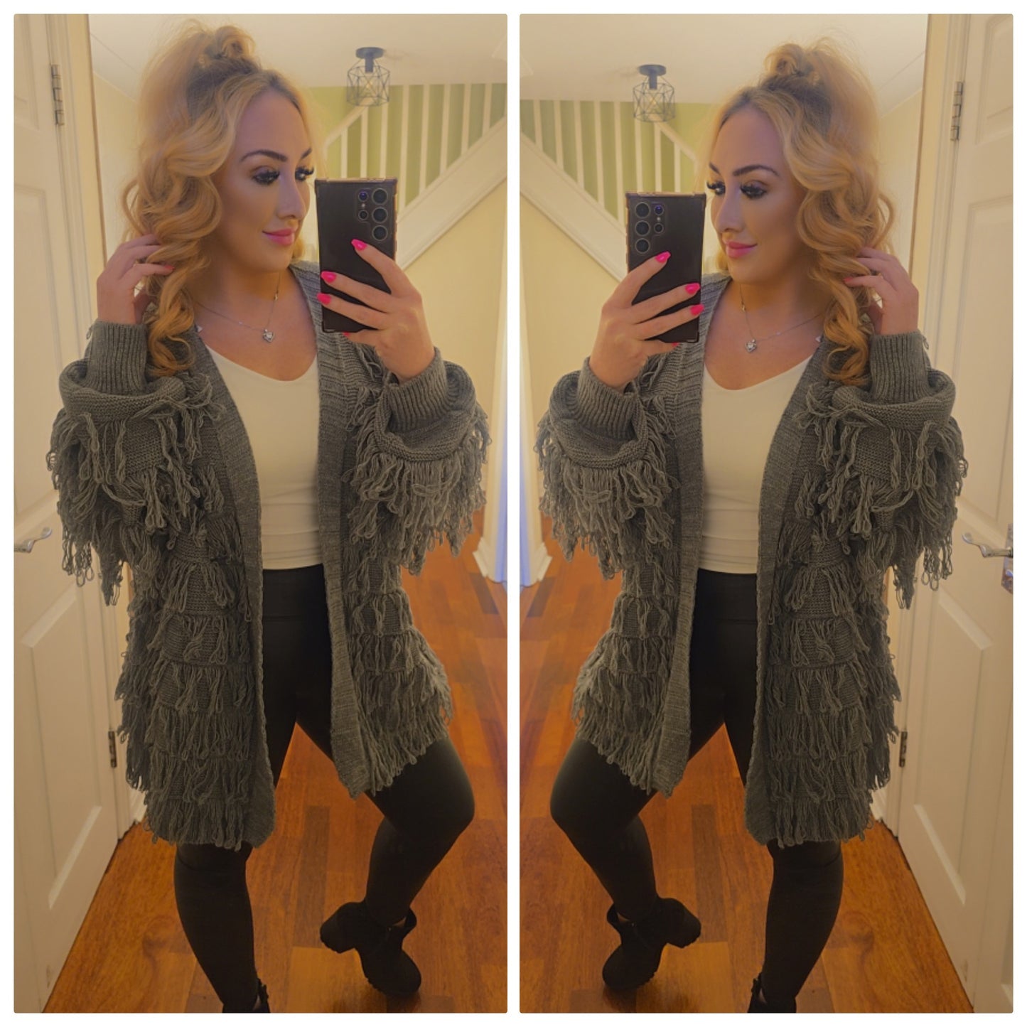 Nina Tassel Cardigan - Charcoal