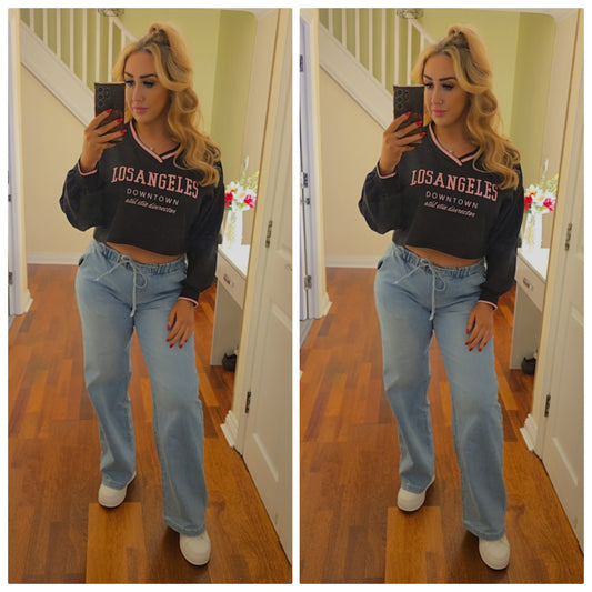 Los angeles crop jumper - black