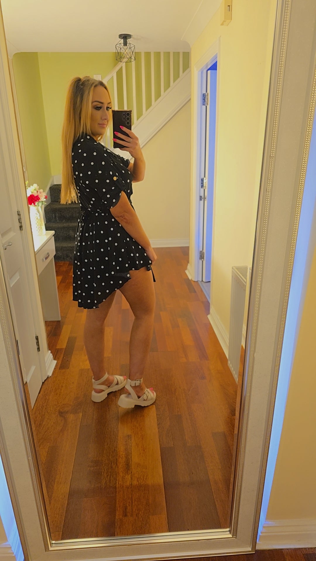 Jasmin Polka Dot Dress - Black