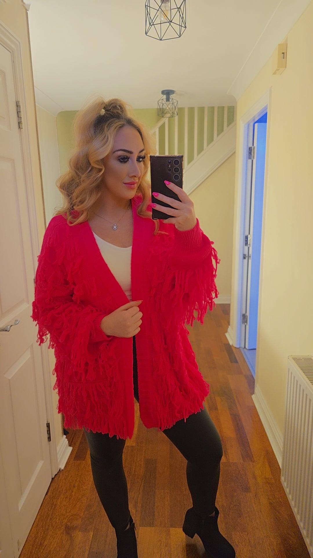Nina Tassel Cardigan - Hot Pink