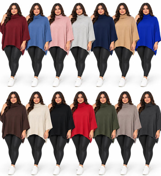 Roll neck Waterfall jumpers - 14 Colours