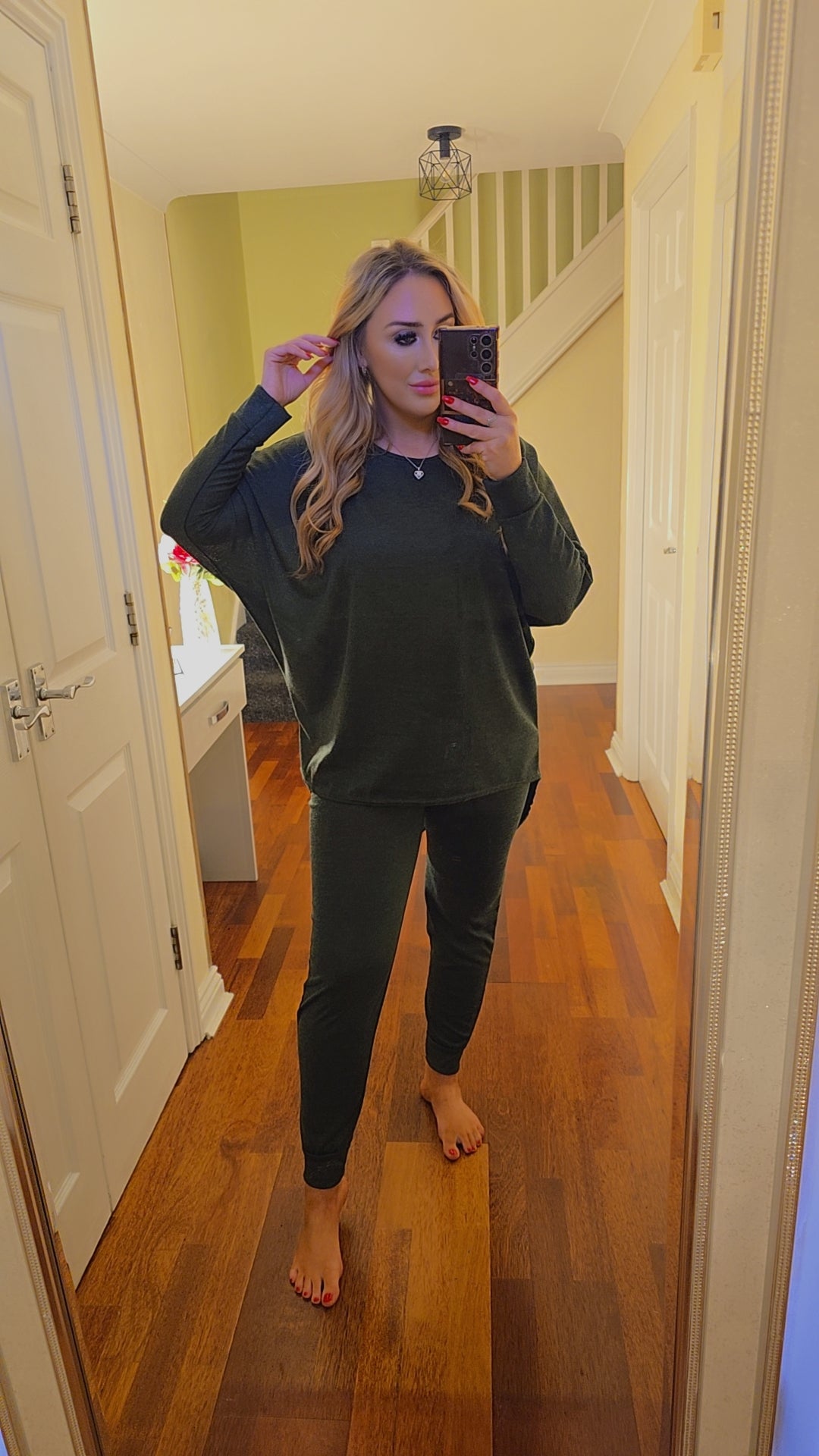 Keira High low lounge set - Khaki