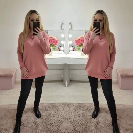 Lace up Jumper - 3 Colours