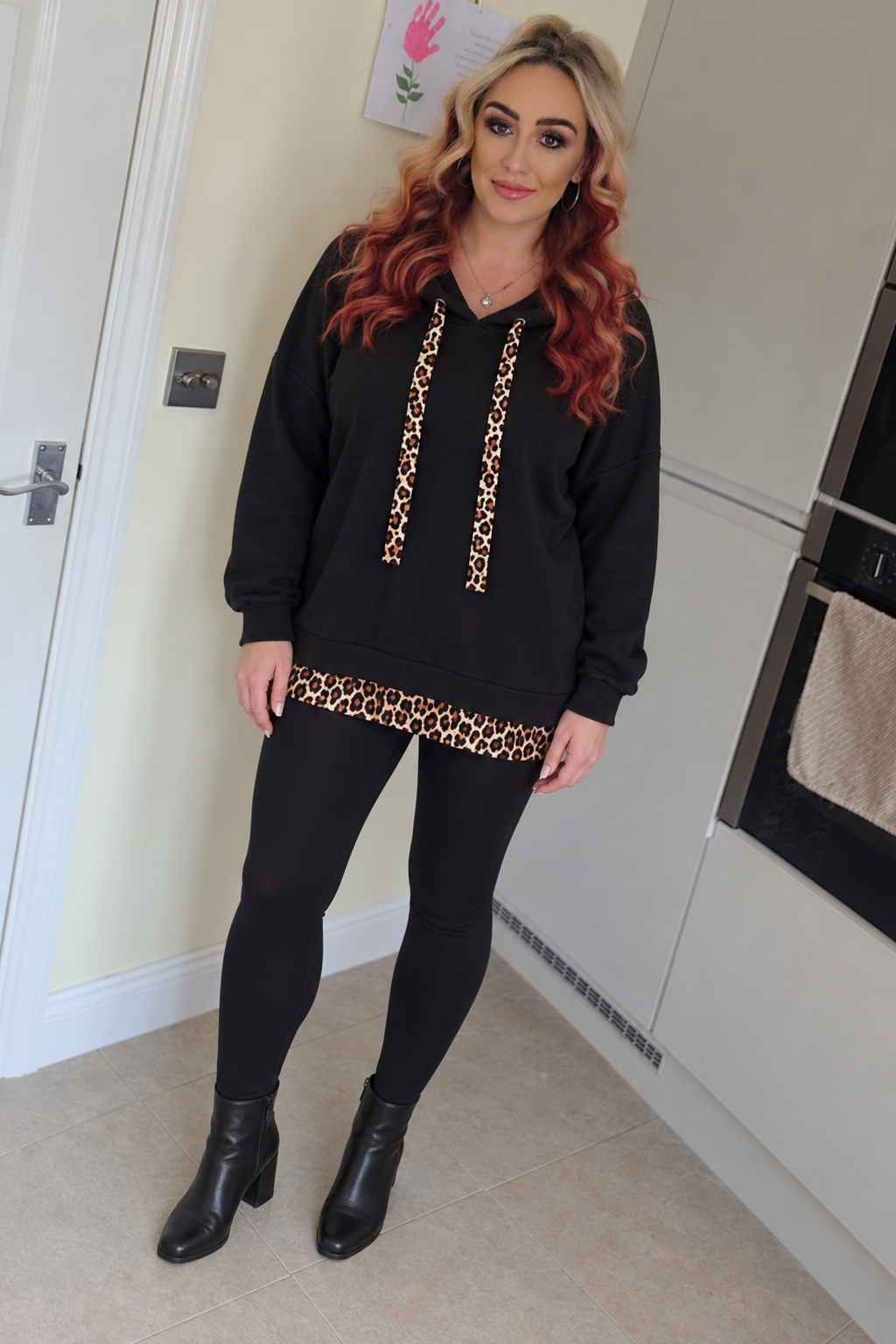Leopard Trim Hoodies - 8 Colours