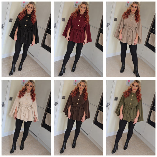 Sonia Belted Cape - 6 Colours