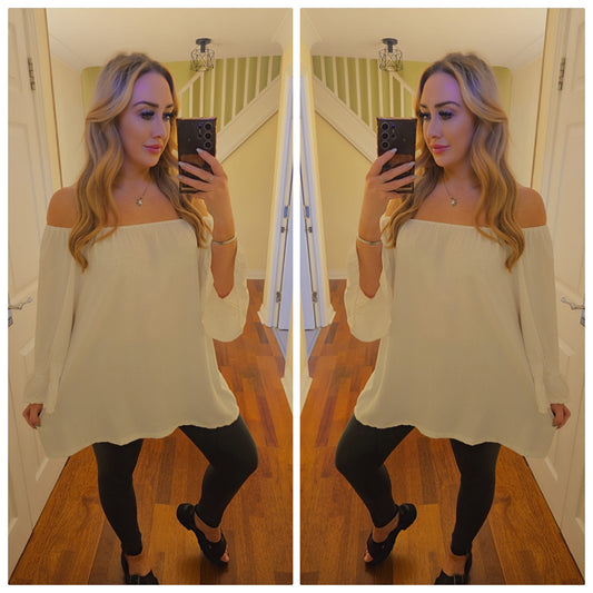 Gracie Sparkly top - White