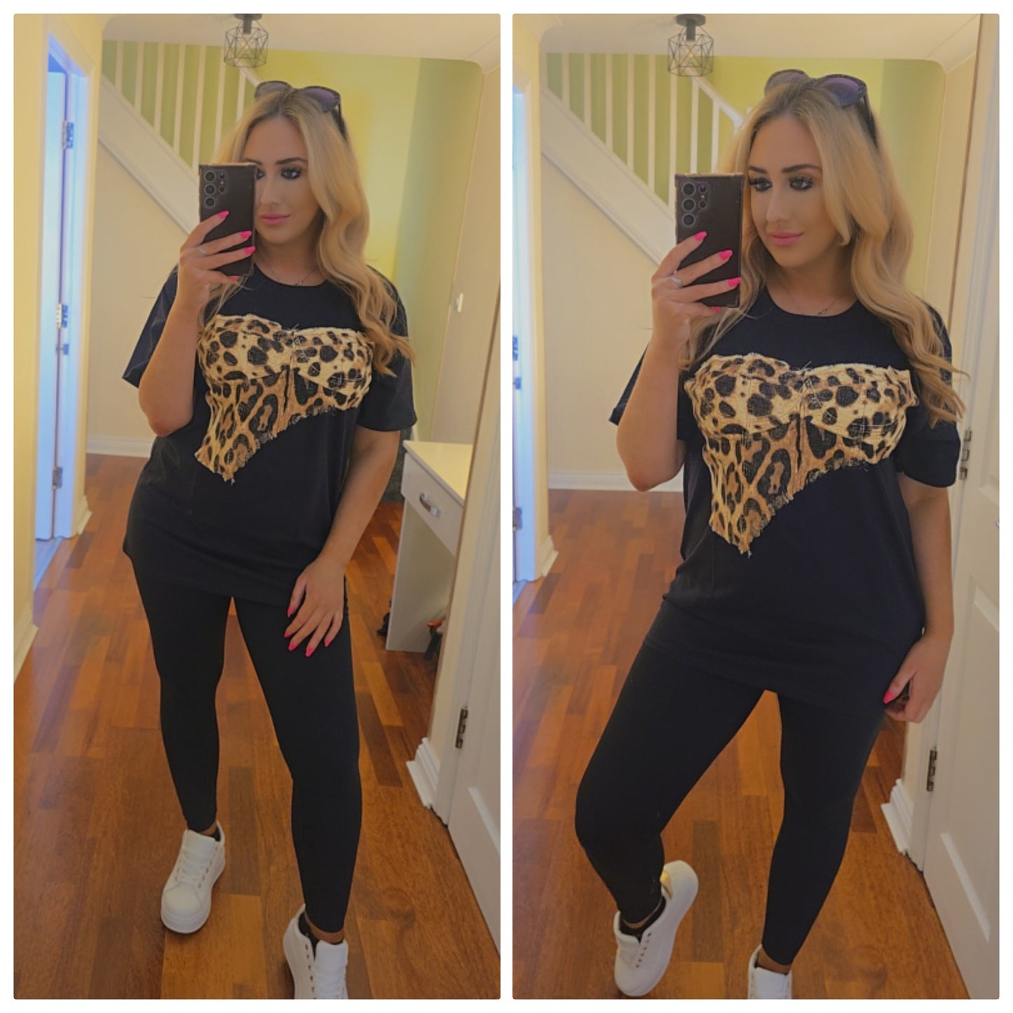 Leopard corset Top - Black