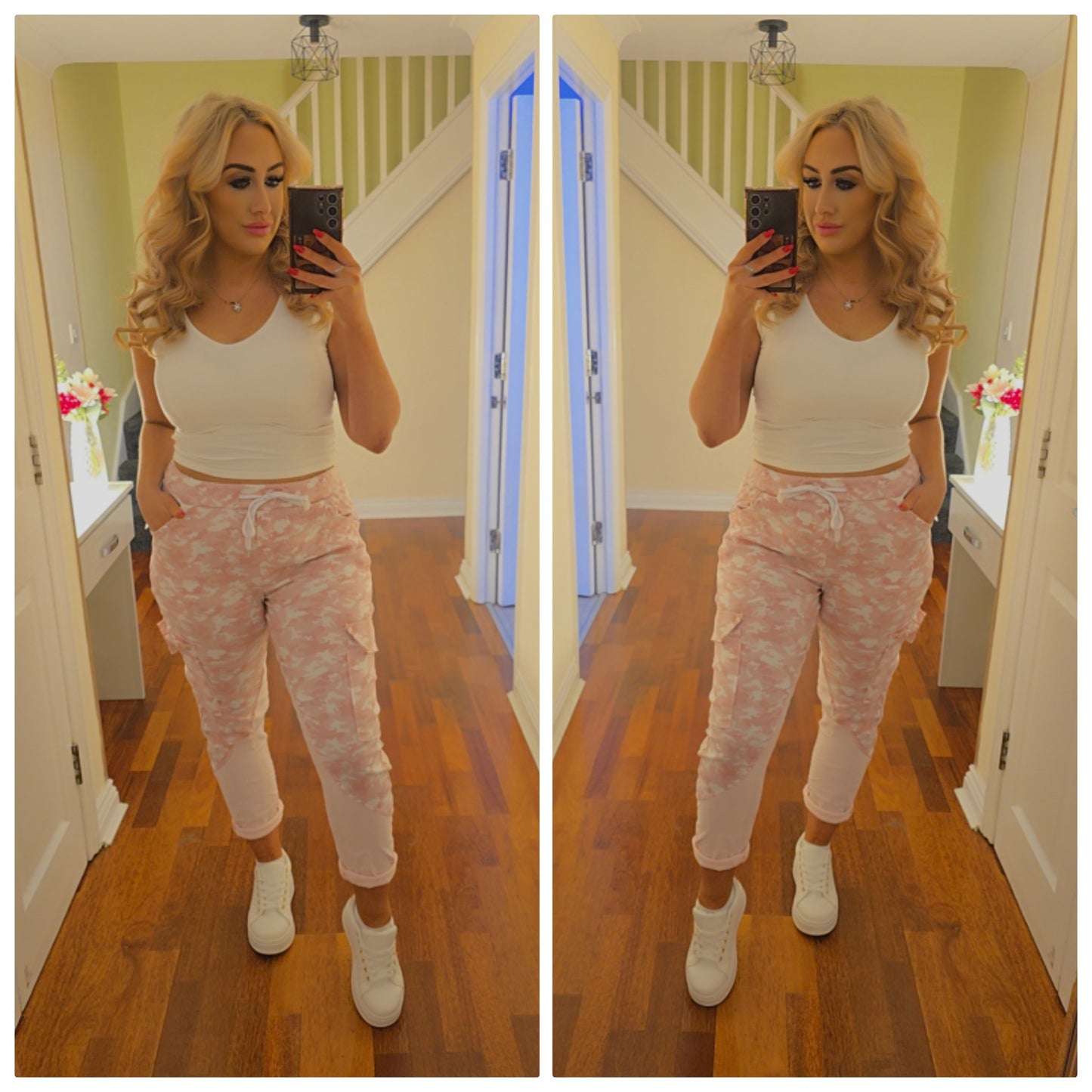 Camo Magic Trousers - Baby pink
