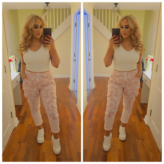 Camo Magic Trousers - Baby pink