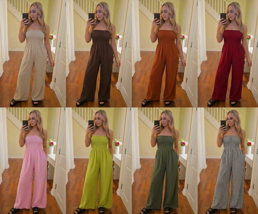 Cheesecloth Jumpsuit - 8 Colours