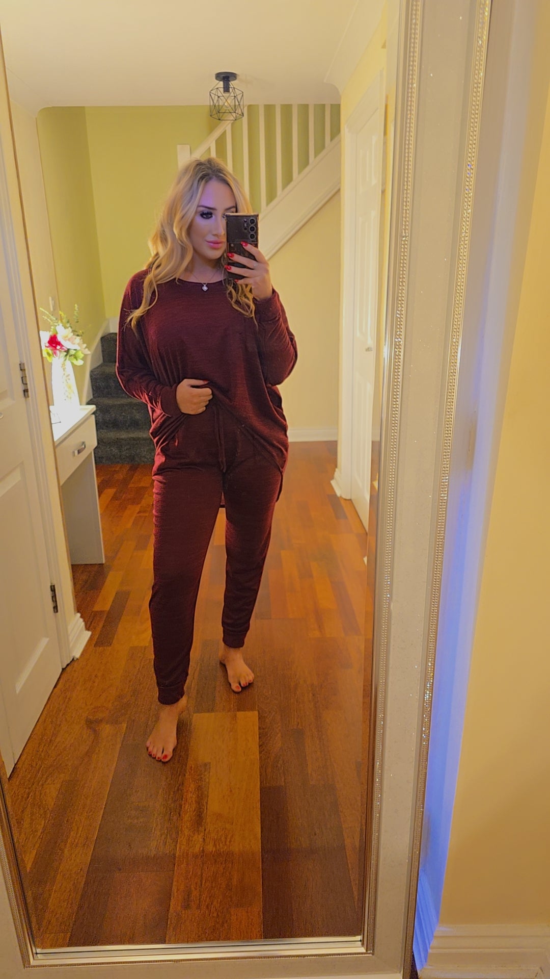 Keira High low lounge set - Wine