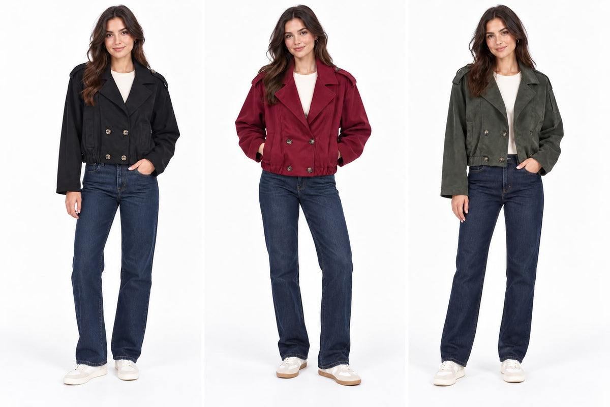 Faux Suede Biker Style Jacket - 6 Colours