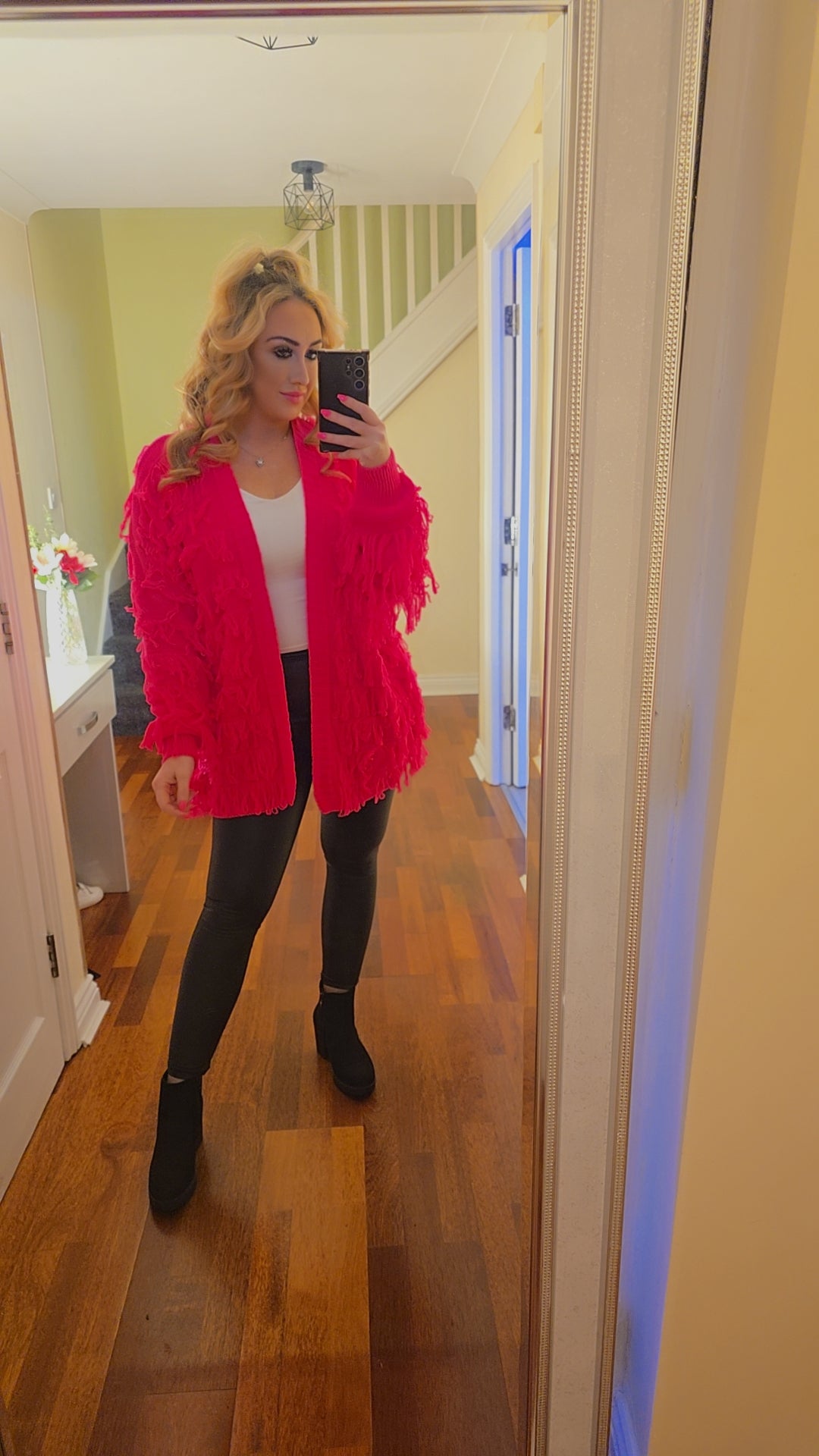 Nina Tassel Cardigan - Hot Pink