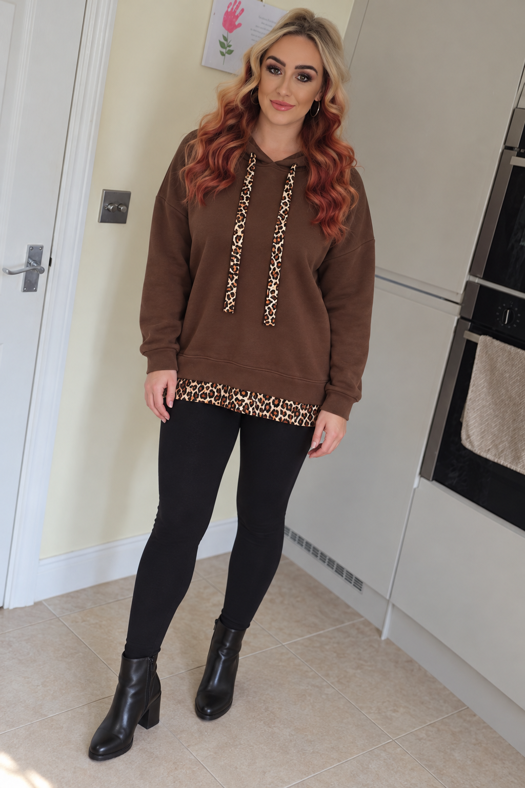 Leopard Trim Hoodies - 8 Colours