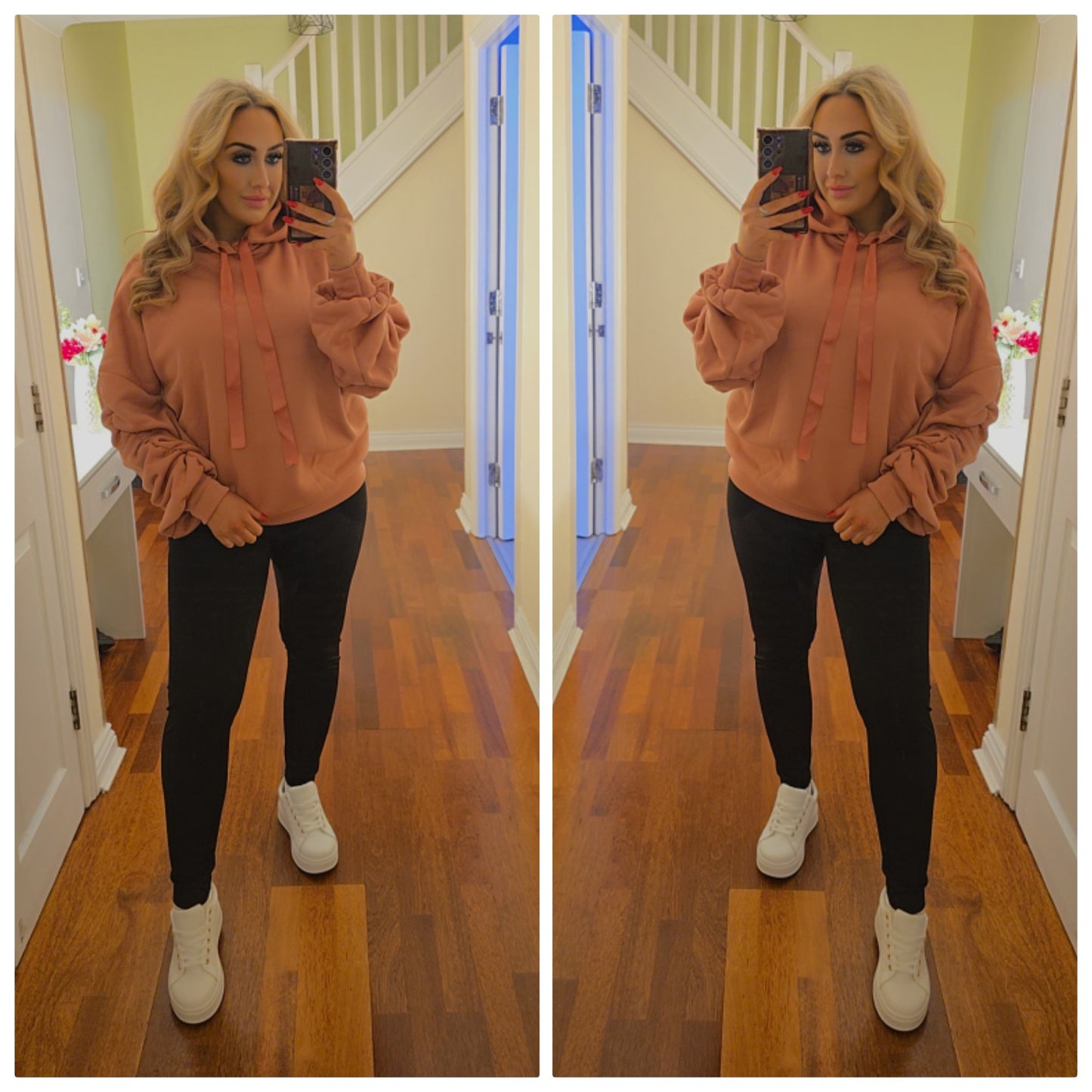 Sabrina Ribbon hoody - Dusty pink