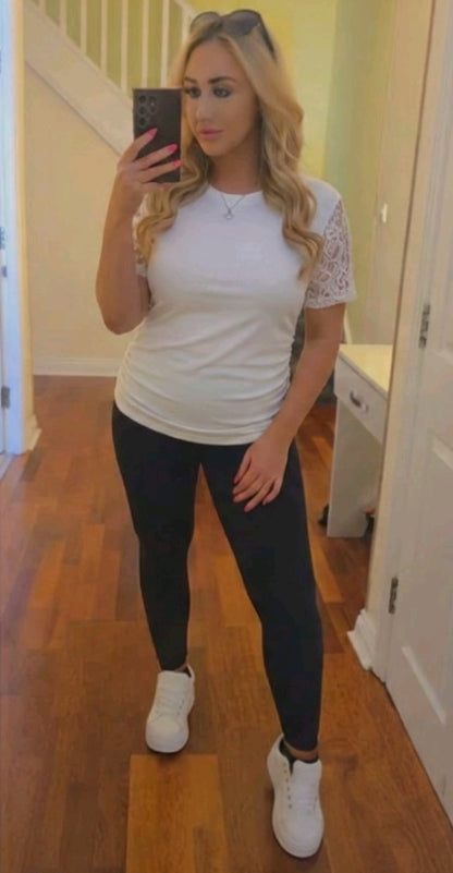 Lace Short Sleeve Top - 5 Colours