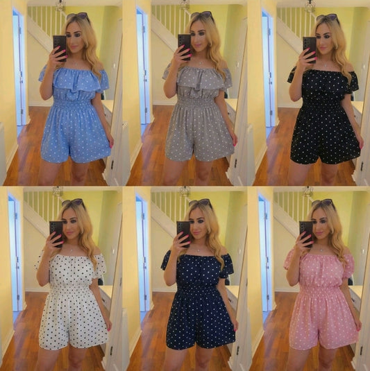 Polka Dot Playsuit - 6 Colours
