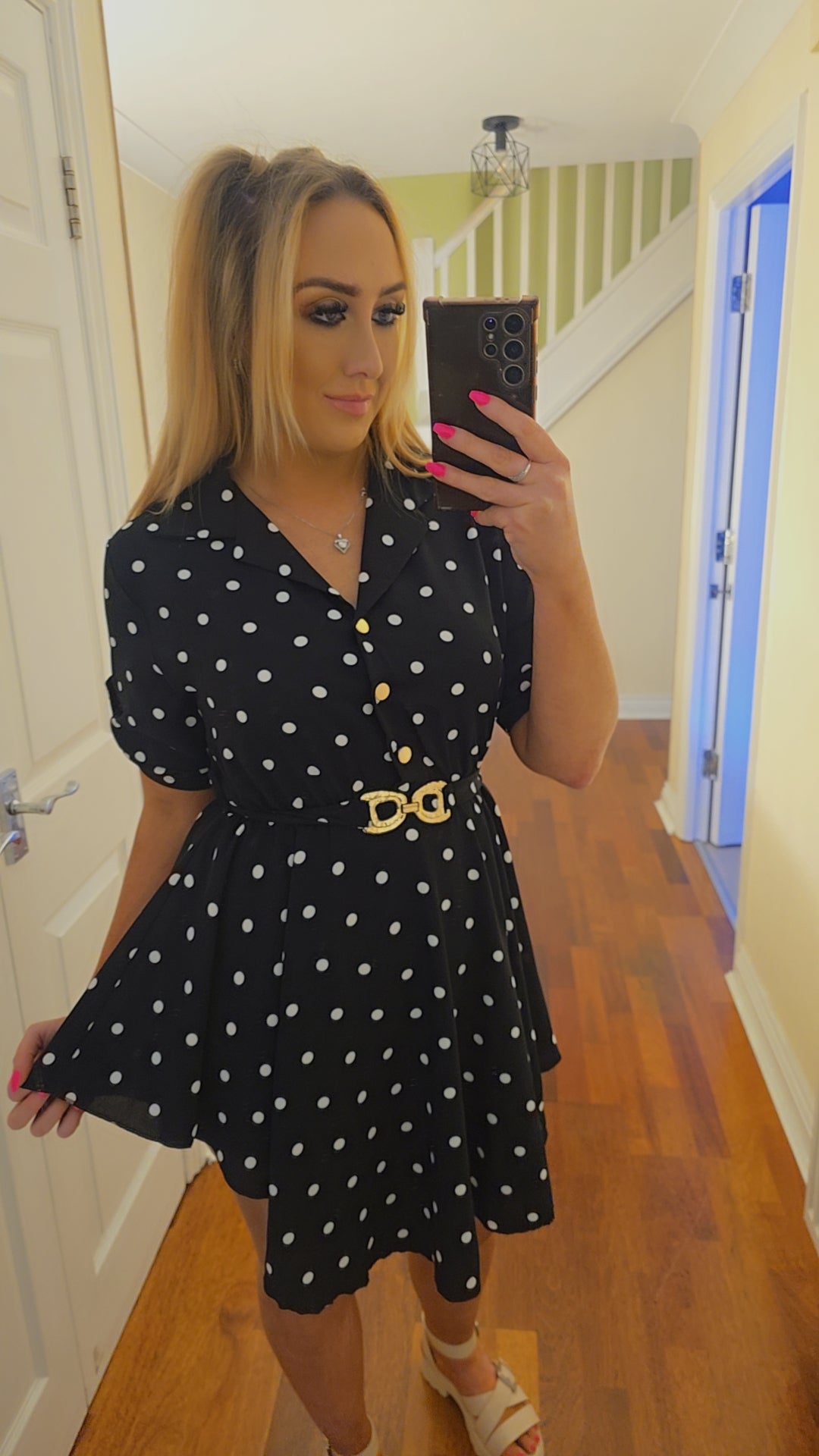 Jasmin Polka Dot Dress - Black