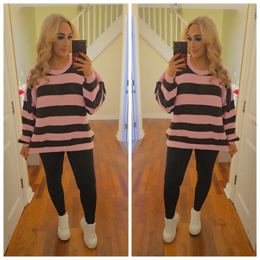 Reagan Stripe jumper - Pink