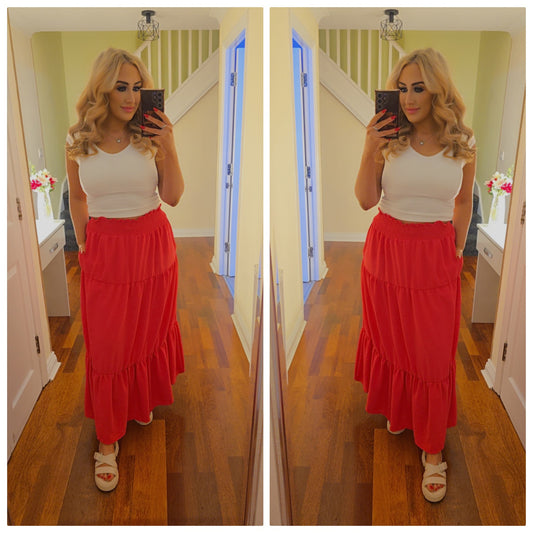 Harlow Maxi Skirt - Hot Pink